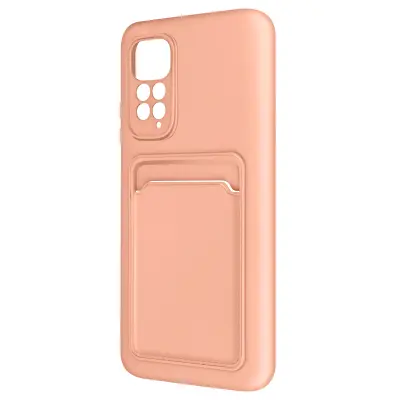 Maska za Xiaomi Redmi Note 11 i 11s meki silikon držač kartica losos boja