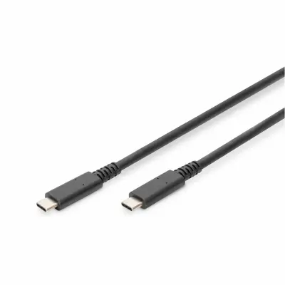 Digitus USB kabel USB 3.2 gen. 2 (USB 3.1 gen. 2), USB 3.2 gen. 2x2, USB 3.2 gen. 1 (USB 3.0) USB-C, USB-C utikač 0.8 m crna prilagodljiv, zaštićen, s