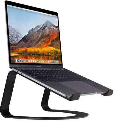 Dvanaest aluminijskih stalaka South Curve za MacBook, prijenosnike, mat crna Twelve South Curve stalak za prijenosno računalo
