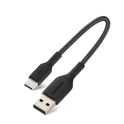 Izuzetno kompaktan prijenosni USB-USB-C kabel od 15 cm, Belkin - crni