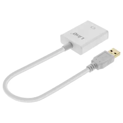 USB 3.0 na HDMI ženski kabel Full HD video adapter srebrni - LinQ