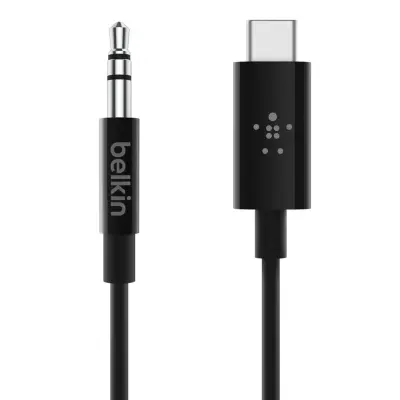 Audio kabel USB-C na Jack 3,5mm visoka kvaliteta zvuka 90cm Belkin crni
