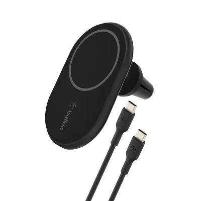 MagSafe auto punjač 10W Držač za ventilaciju + USB-C kabel Belkin Crni