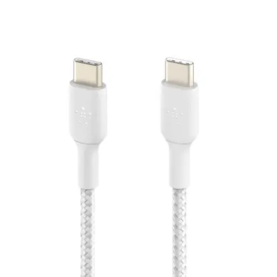 Belkin BOOST↑CHARGE serija USB-C na USB-C kabel, najlonom pleten, 1 m - bijeli