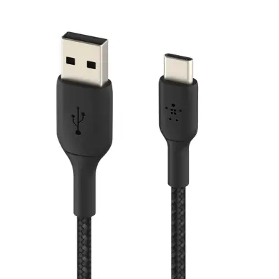 USB na USB-C 18W tkani najlon 3m punjenje i sinkronizacija Belkin crni