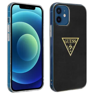 Maska iPhone 12 Mini Metallic efekt Guess Metallic Series Crna