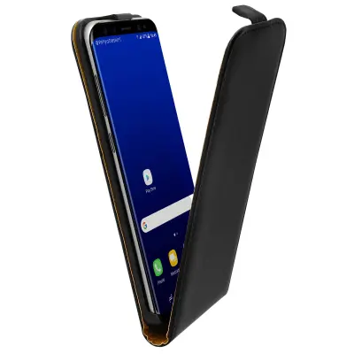 Futrola s vertikalnim preklopom koža Samsung Galaxy S8 Plus - integralna zaštita crna