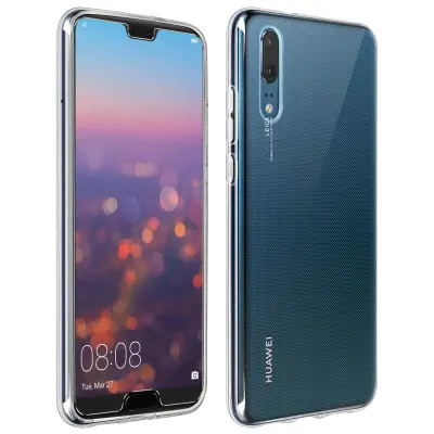 Stražnja maska + Kaljeno staklo 9H Prozirna Huawei P20 - Prozirna