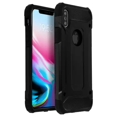 Maska iPhone X / XS antišok dvo-materijalna protiv padova (1,80m) - crna
