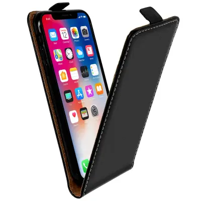 Futrola iPhone X / XS preklopni vertikalni poklopac držač kartica crna zaštita