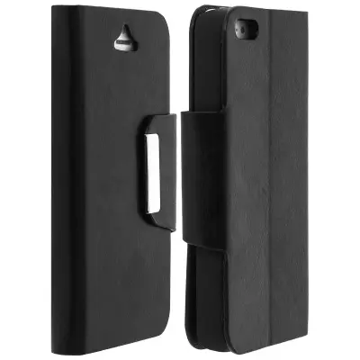 Futrola iPhone SE/5/5s Folio novčanik preklop funkcija stalka - crna