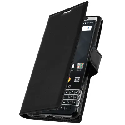 Folio preklopna torbica novčanik crna BlackBerry KEYone - funkcija stalka