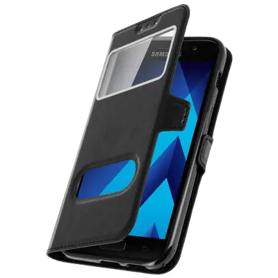 Maska Samsung Galaxy A3 2017 Futrola dvostruki prozor silikonska gel maska - crna