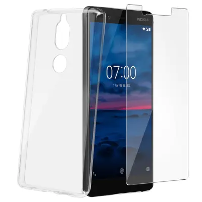 Paket zaštite 360° Nokia 7 Prozirna gel maska + zaštitno staklo