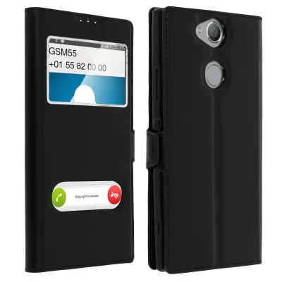 Maska Xperia XA2 Dvostruki prozor Silikonska gel maska - crna
