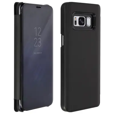 Futrola prozirni preklop Samsung Galaxy S8 - dizajn efekt ogledala - crna