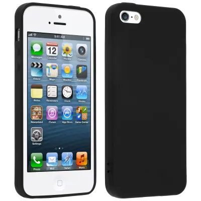 Navlaka Silikonska TPU Gel Mekan Apple iPhone SE / 5S / 5 - Crna Mat