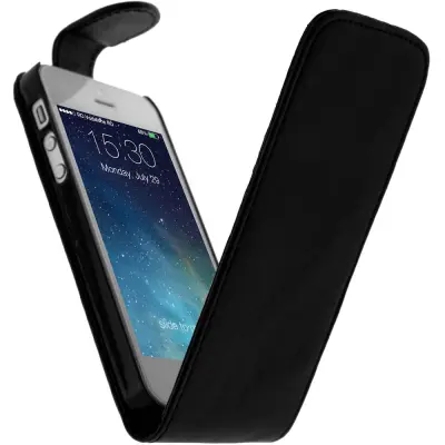 Futrola s vertikalnim preklopom crna za Apple iPhone SE, 5 i 5s