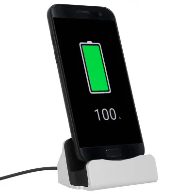 Priključna Stanica Smartphone Punjenje i Sinkronizacija USB Type C Konektor - Srebrna