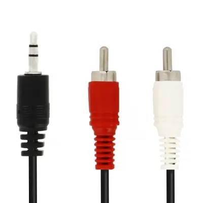 Kabel Jack 3.5mm na RCA stereo audio adapter za pojačalo crni