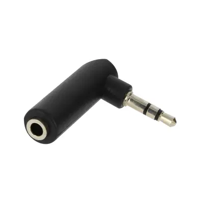 Audio adapter Jack 3.5mm muški na Jack 3.5mm ženski Čist zvuk Kutni Crni