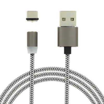 USB tip-C/USB magnetski kabel punjenje i sinkronizacija 1m srebrni