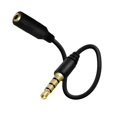 Adapter Jack muški 3.5mm na Jack ženski 3.5mm Kvalitetan zvuk 90mm Crni