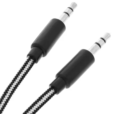Audio pomoćni kabel (Aux) dvostruki Jack muški / muški 3.5mm 1m - crni