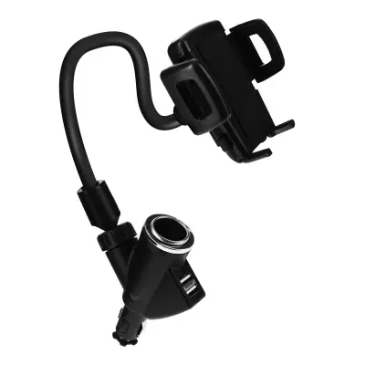 Auto Nosač Telefon Utičnica za Upaljač s 2 USB + Utičnica za Upaljač Crni