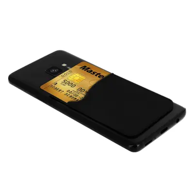 Držač kartica za pametni telefon i tablet, pretinac za kartice, ljepljivi silikon - crni