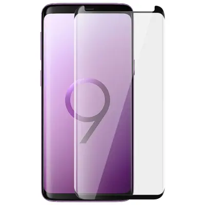 Zaštitna Folija Galaxy S9 Kompatibilna s Navlakom Zaštita Kaljeno Staklo Zakrivljeno Crna