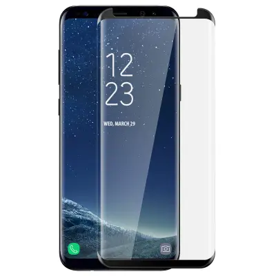 Zaštitna Folija Kaljeno Staklo Rubovi Zakrivljeni Samsung Galaxy S8 - Obrub Crni