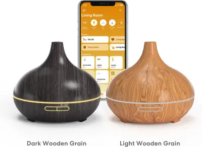 Pametni Wi-Fi difuzor eteričnog ulja LED RGB ovlaživač zraka 400 ml Alexa Google pomoćnik