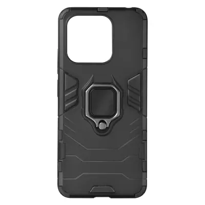 Maska za Xiaomi Redmi 12C hibridna antišok metalni prsten stalak crna