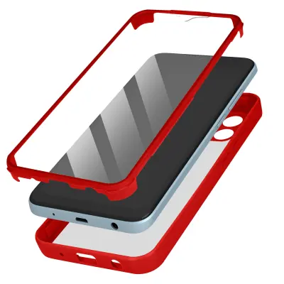 Maska za Redmi A1 i Redmi A2 pleksiglas leđa i polimer prednja crveni rub