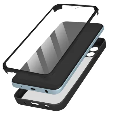 Maska za Redmi A1 i Redmi A2 pleksiglas leđa i polimer prednja crni rub