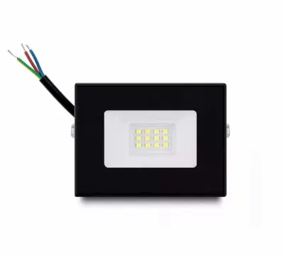 LED 10W reflektor crni ravni 6500K IP66