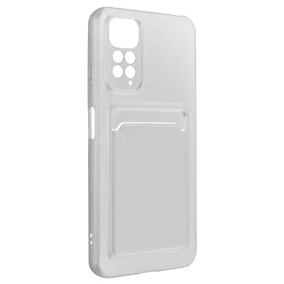 Maska za Xiaomi Redmi Note 11 i 11s meki silikon držač kartica tanka bijela