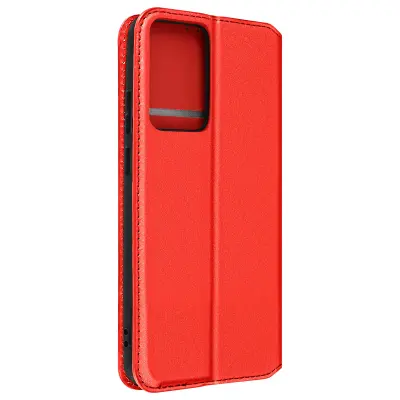 Futrola za Xiaomi 13 Lite, magnetski preklop, držač kartica, stalak za video, crvena