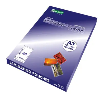 A3 folije za laminiranje 100 mikrona d.rect levia 1/100 008652