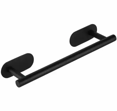 Inox samoljepljivi 3M držač ručnika 40cm crni