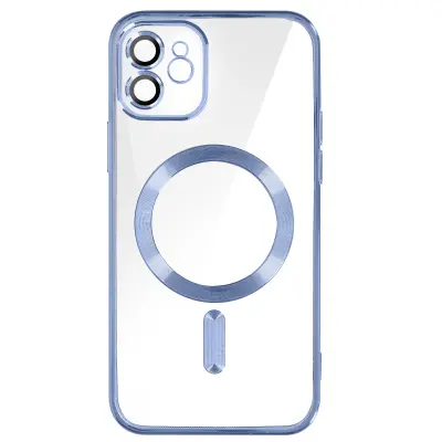 MagSafe maska za iPhone 12 silikon zaštita kamere kromirana svijetloplava