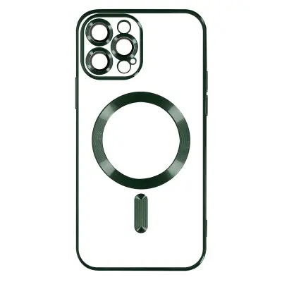 MagSafe maska za iPhone 13 Pro Max silikon zaštita kamere kromirana zelena