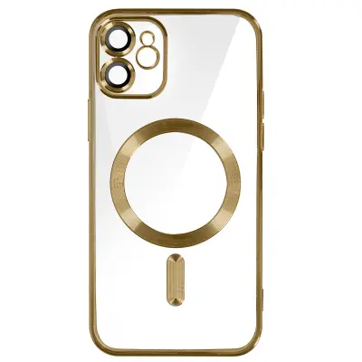 MagSafe maska za iPhone 11 silikon zaštita kamere kromirani rub zlatna