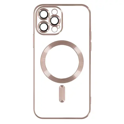 MagSafe maska za iPhone 13 Pro Max silikon zaštita kamere kromirana rose gold