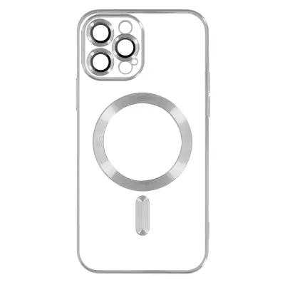 MagSafe maska za iPhone 13 Pro Max silikon zaštita kamere kromirana srebrna