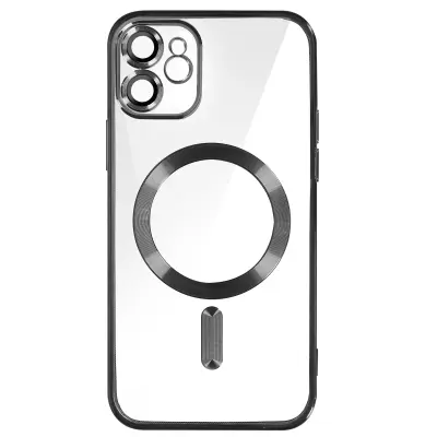 MagSafe maska za iPhone 11 silikon zaštita kamere kromirani rub crna