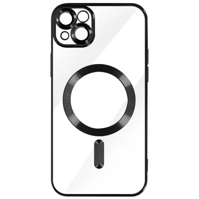 MagSafe maska za iPhone 14 Plus silikon zaštita kamere kromirani rub crna