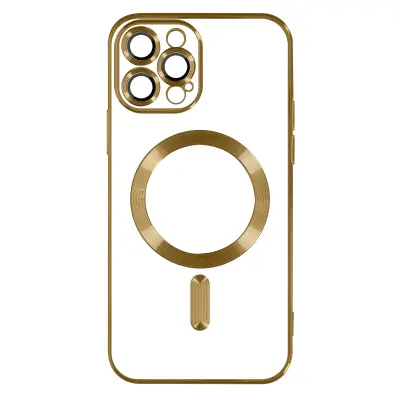 MagSafe maska za iPhone 13 Pro Max silikon zaštita kamere kromirana zlatna