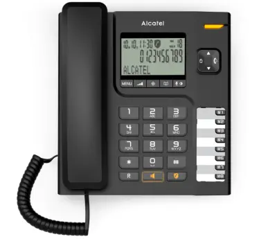 Crni fiksni telefon Alcatel T78